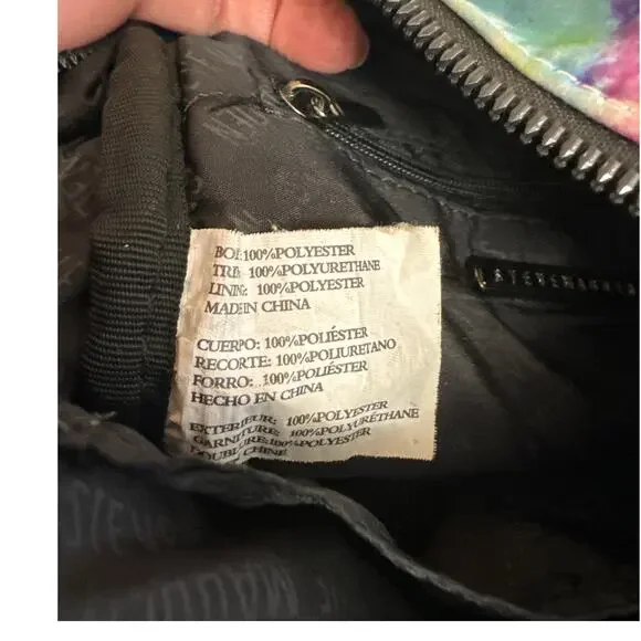 Steve Madden Tie Dye Bright Multicolored Quilted Nylon Crossbody Shoulder Bag - Picture 7 of 9